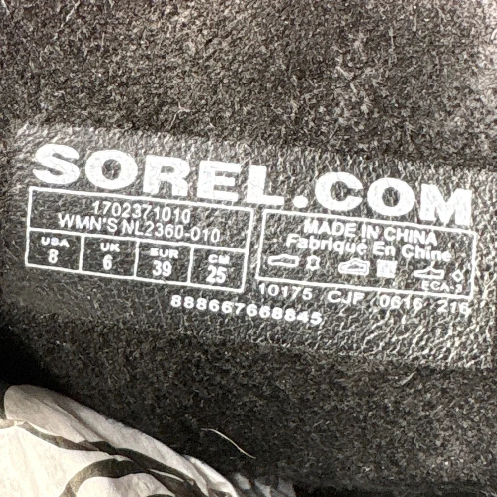 Sorel‎ Addington Lace Black Leather Ankle Boots NL2360-010 Womens 8 Waterproof